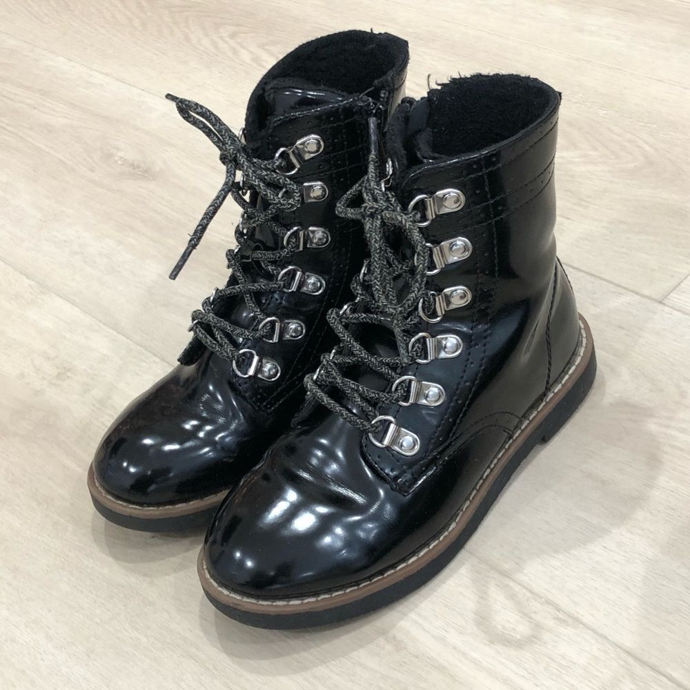 Black patent leather ankle boots - Picture 1 of 15